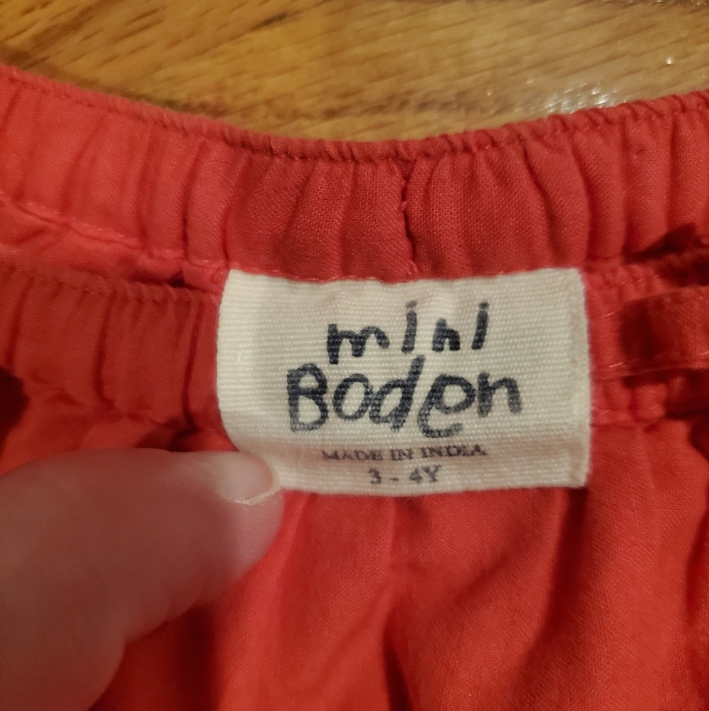 Mini Boden Coral Pink Eyelet Cotton Skirt - Picture 7 of 10